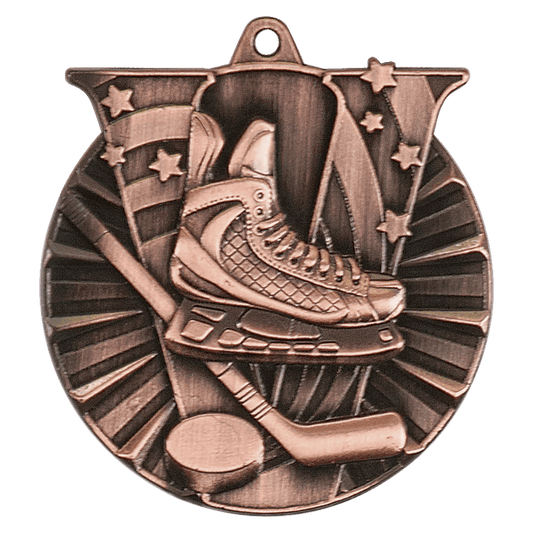 2" Antique Bronze Hockey Victory Medal