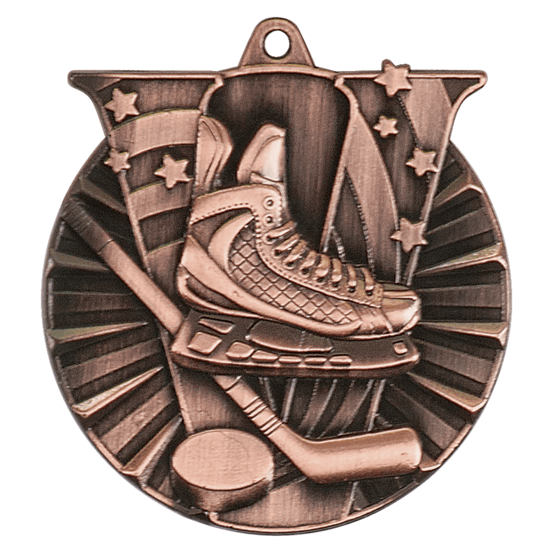 Antique Bronze Hockey Victory Medal - 2"