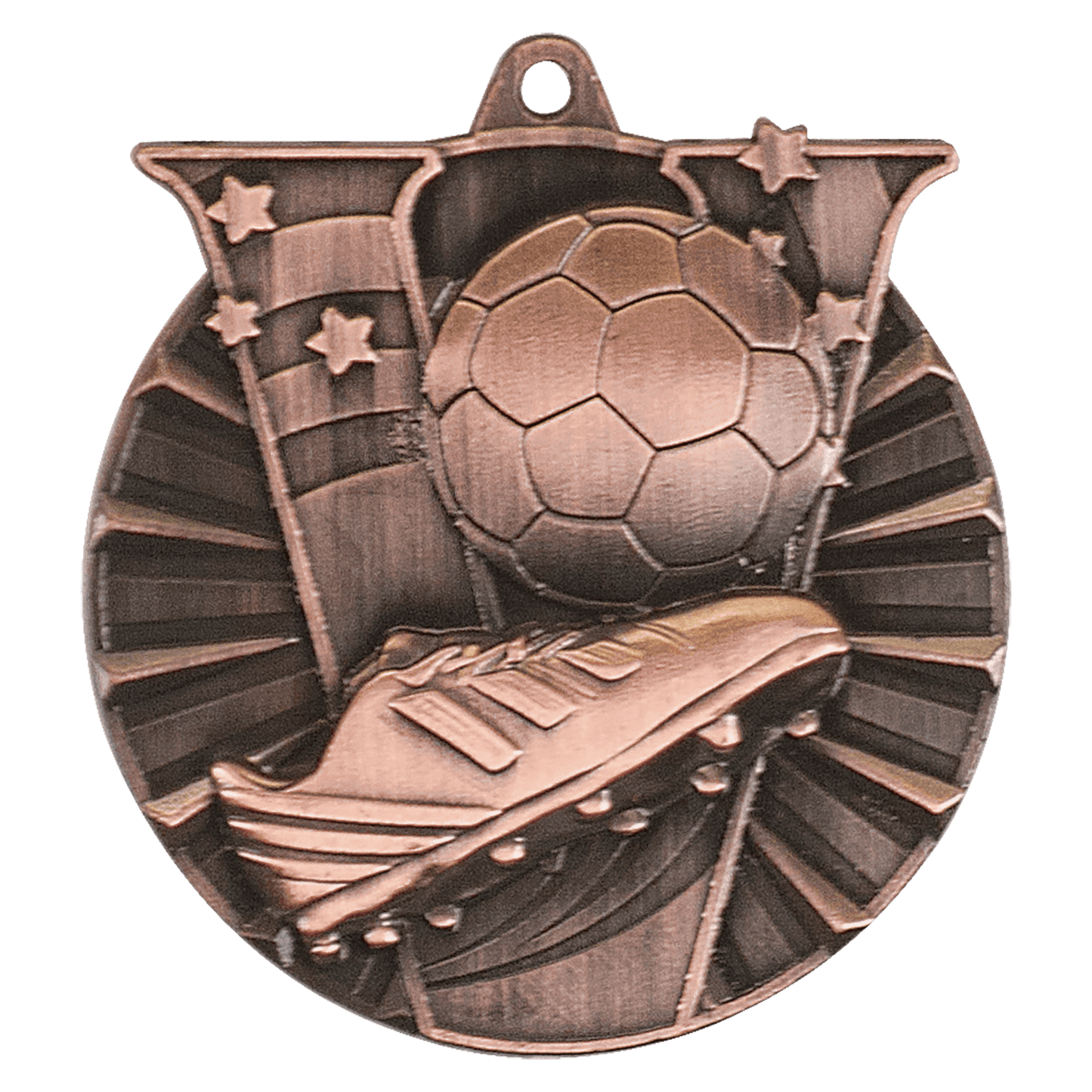 Antique Bronze Soccer Victory Medal - 2"