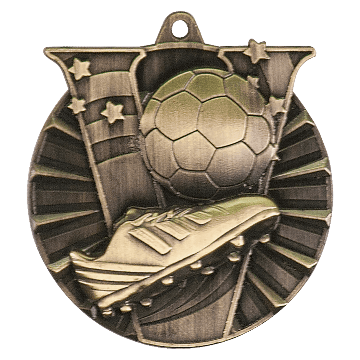 Antique Gold Soccer Victory Medal - 2"