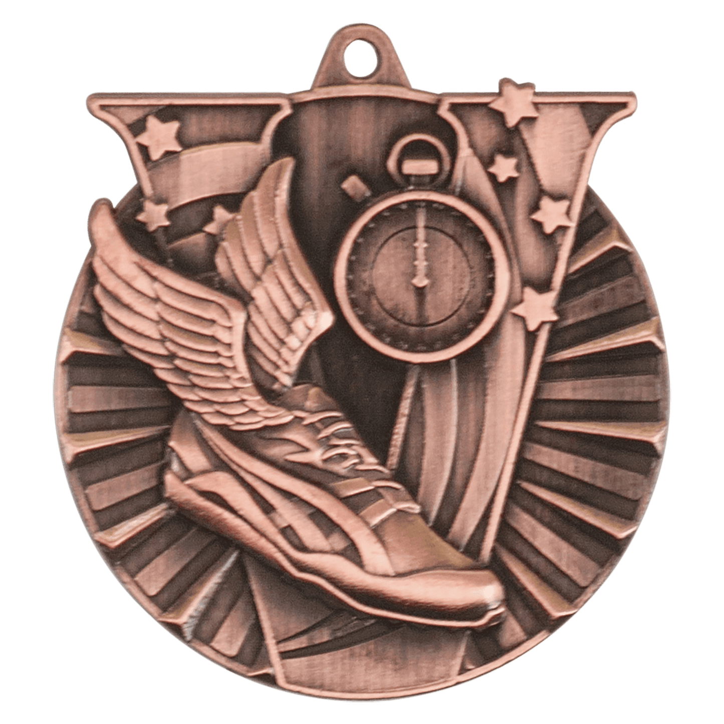 Antique Bronze Track Victory Medal - 2"
