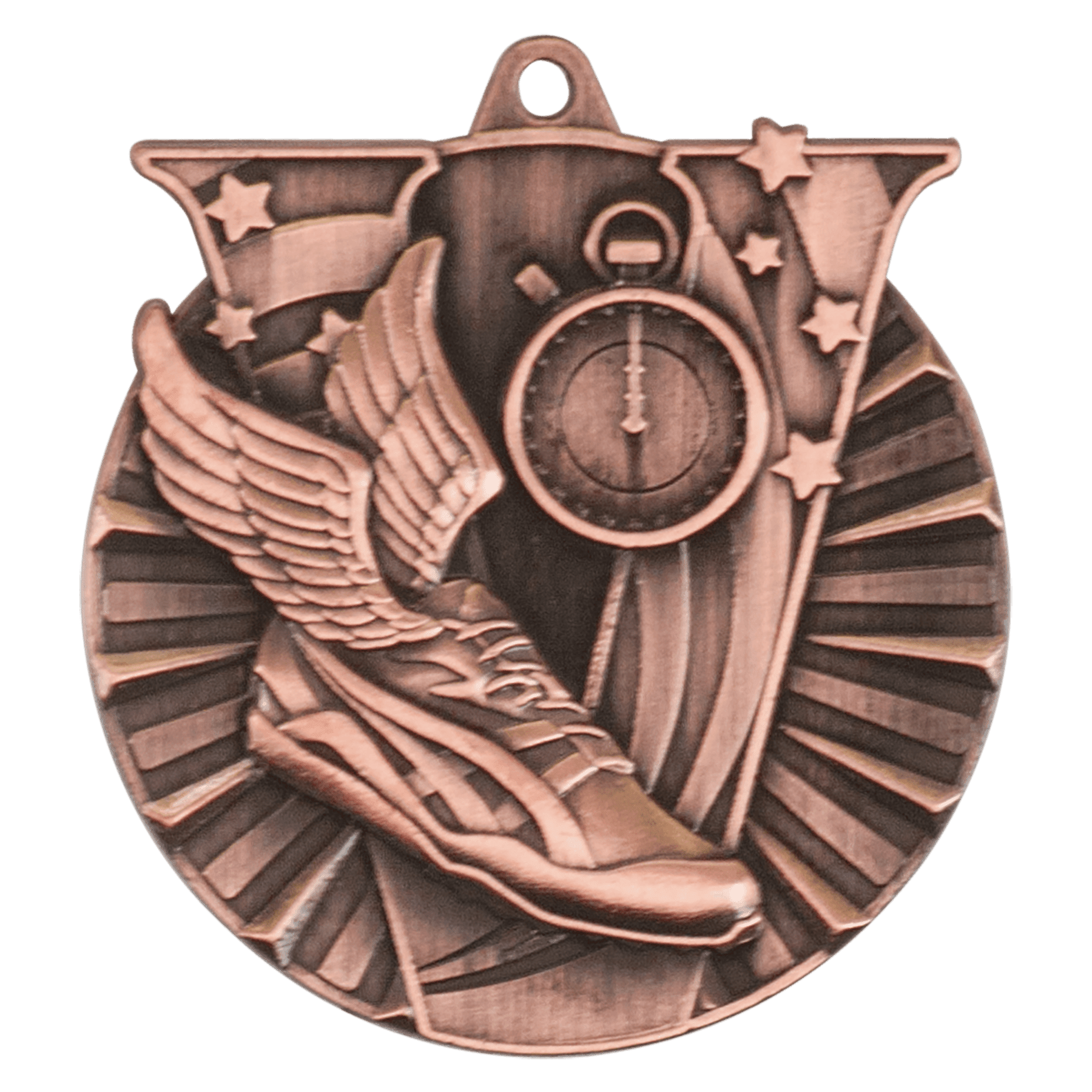 Antique Bronze Track Victory Medal - 2"