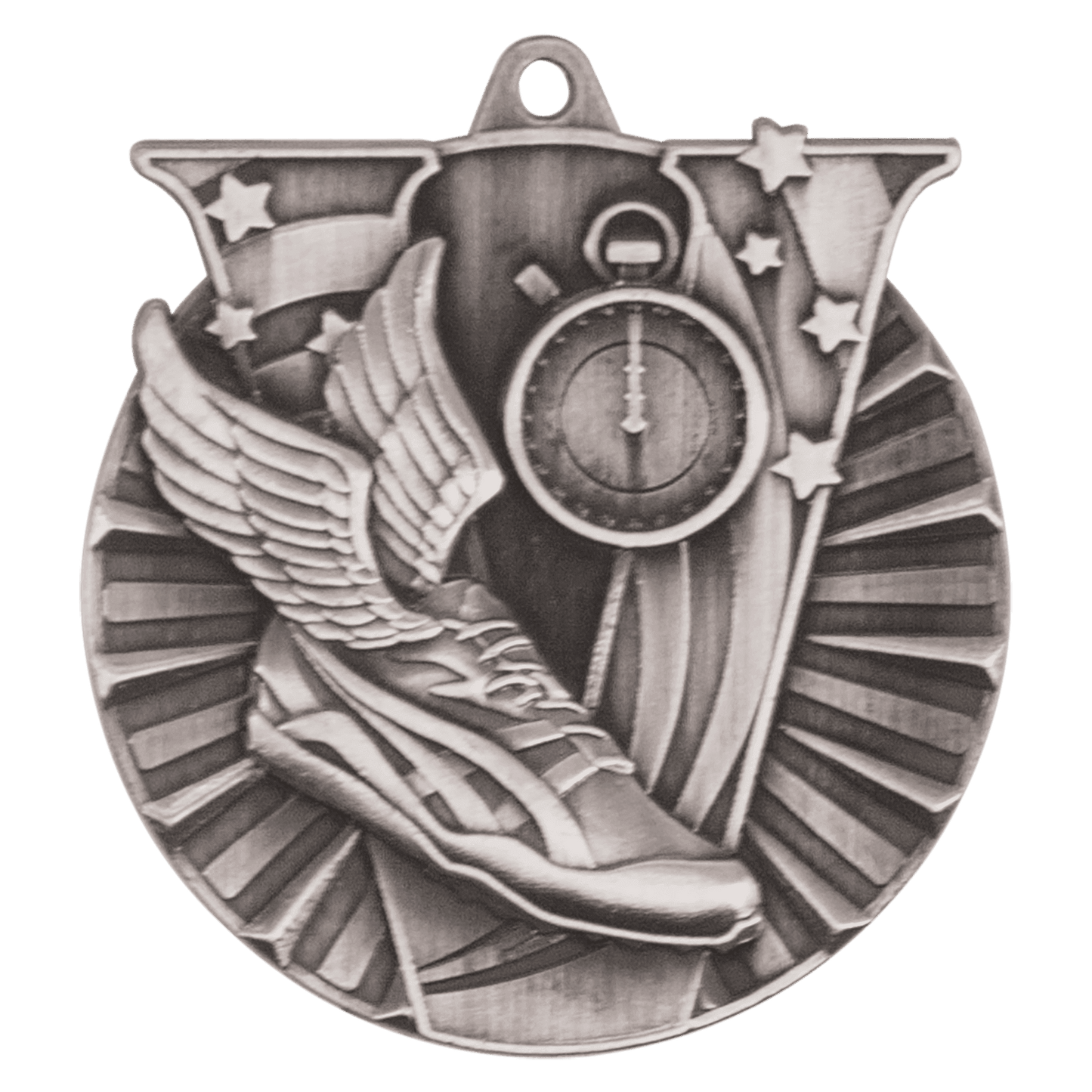 Antique Silver Track Victory Medal - 2"