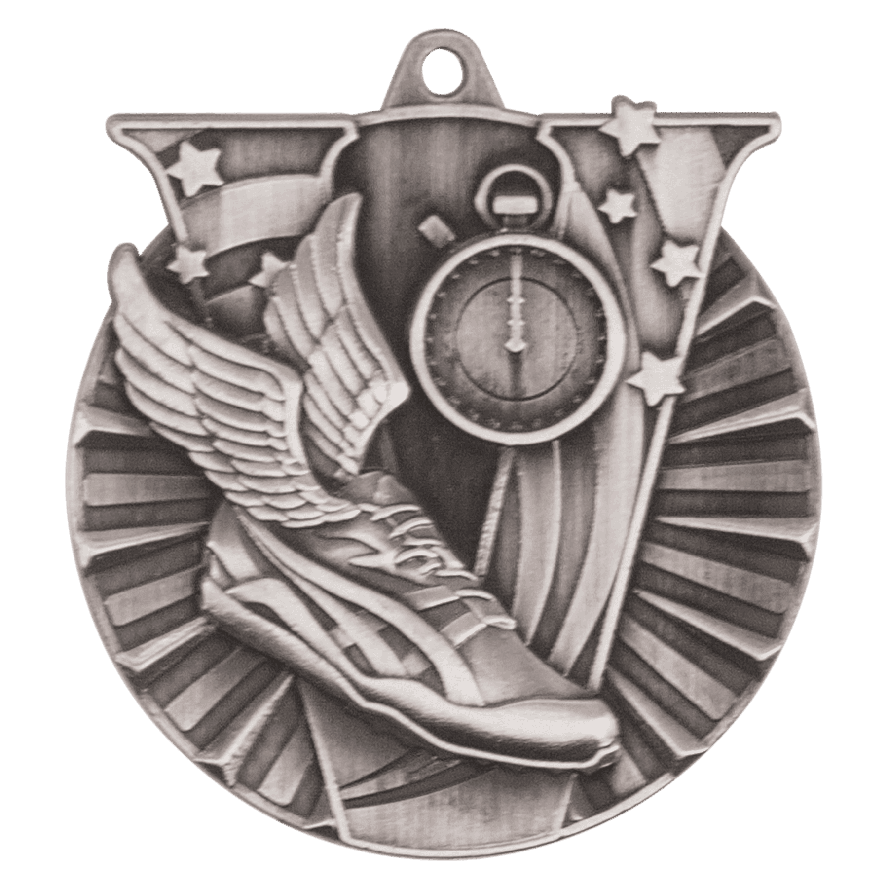 Antique Silver Track Victory Medal - 2"