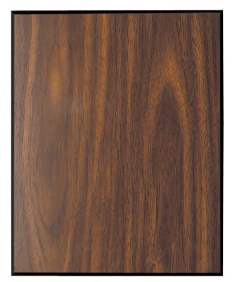 10 1/2" x 13" Walnut Finish Plaque with 45 Degree Bevel Black Edge