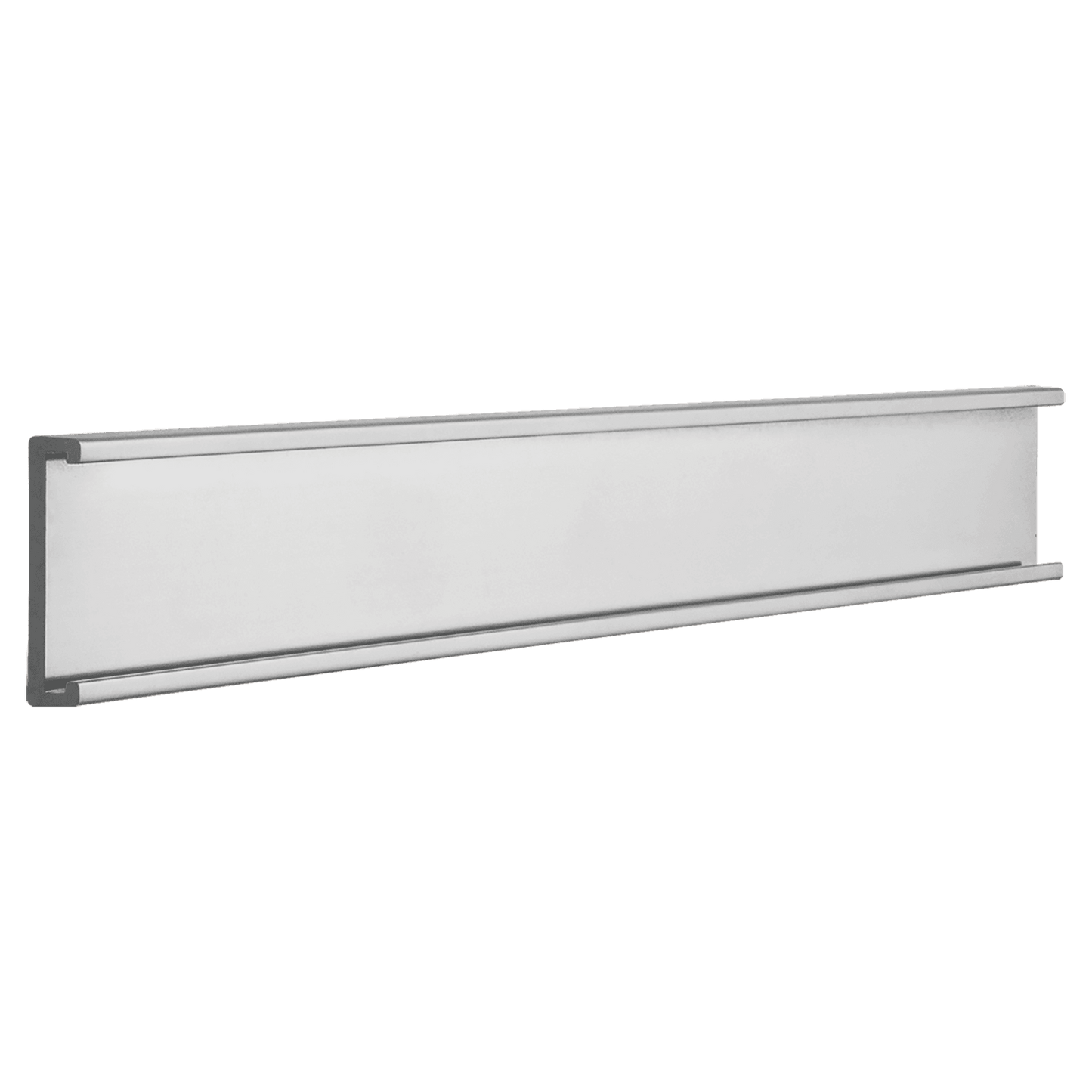 1" x 12", Shiny Silver, Kota Pro Aluminum Wall Bracket without Mounting Holes, Fits 1/16" Plastic Insert