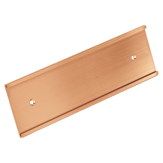 2" x 10", Rose Gold, Kota Pro Aluminum Wall Bracket with Mounting Holes, Fits 1/16" Thick Plastic Insert