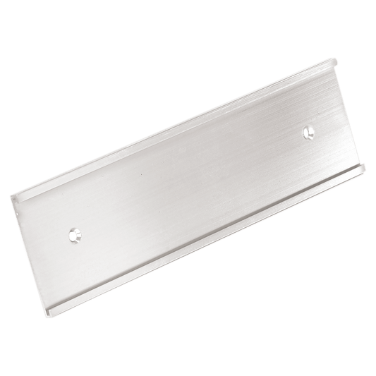 2" x 12", Shiny Silver, Kota Pro Aluminum Wall Bracket with Mounting Holes, Fits 1/16" Thick Plastic Insert