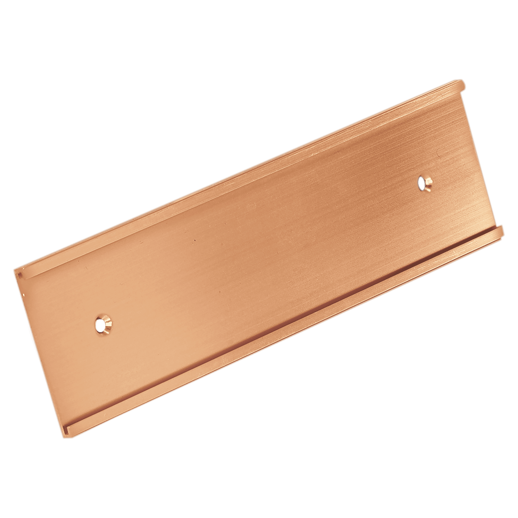 2" x 4", Rose Gold, Kota Pro Aluminum Wall Bracket with Mounting Holes, Fits 1/16" Thick Plastic Insert