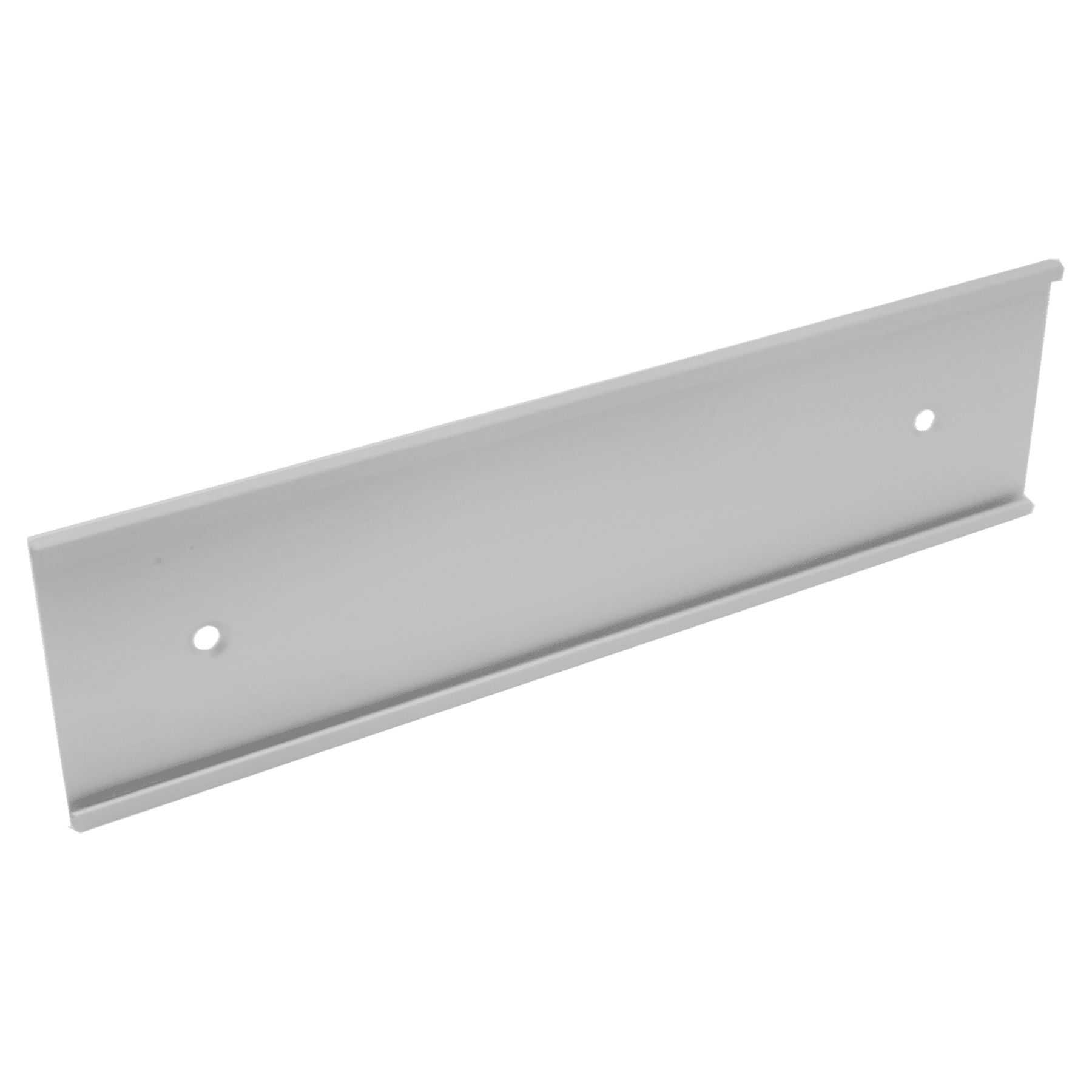2" x 10", Satin Silver, Kota Pro Aluminum Wall Bracket with Mounting Holes, Fits 1/16" Thick Plastic Insert