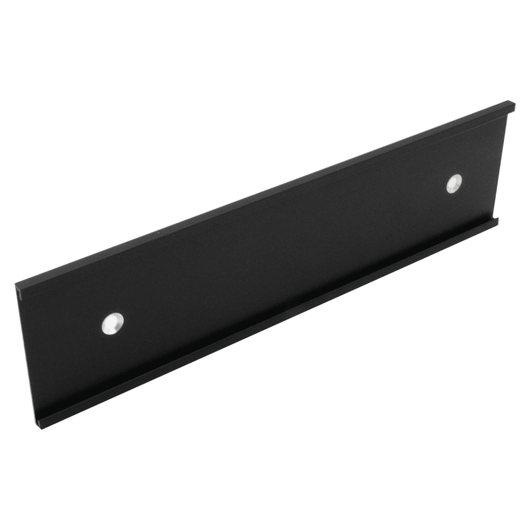 2" x 8", Black, Kota Pro Aluminum Wall Bracket with Mounting Holes, Fits 1/16" Thick Plastic Insert
