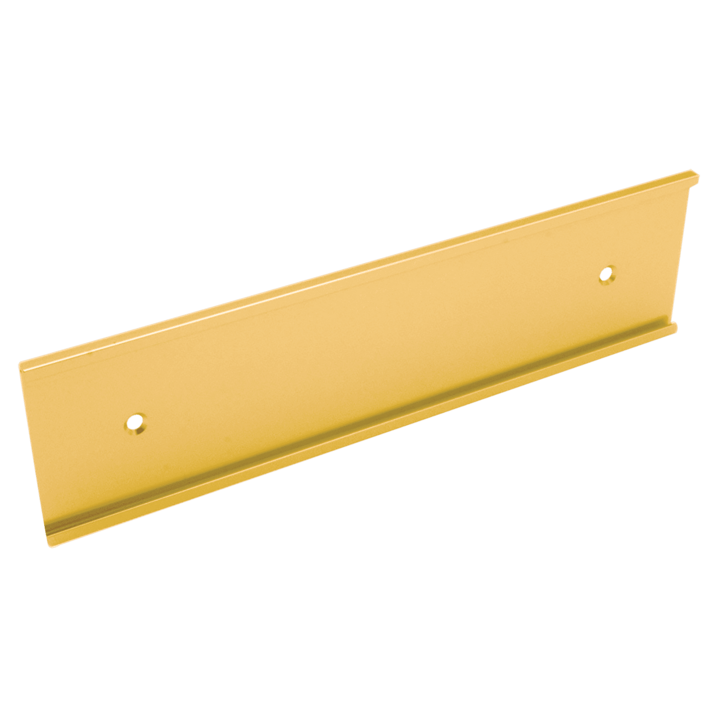 2" x 8", Yellow Gold, Kota Pro Aluminum Wall Bracket with Mounting Holes, Fits 1/16" Thick Plastic Insert