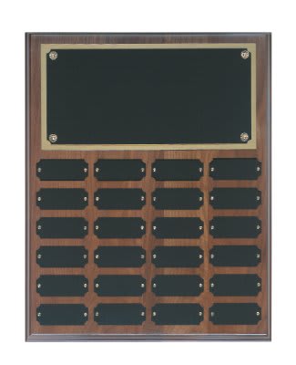 Plate Genuine Walnut Completed Perpetual Plaque - 24
