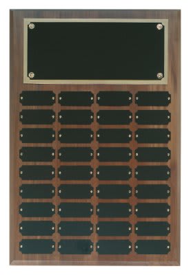 Plate Genuine Walnut Completed Perpetual Plaque - 36