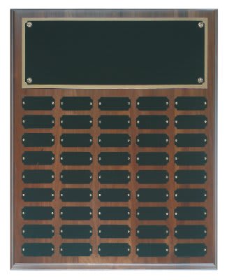 Plate Genuine Walnut Completed Perpetual Plaque - 45