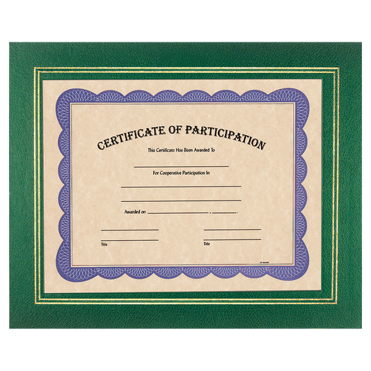 13 1/4" x 10 3/4" Green Certificate Holder