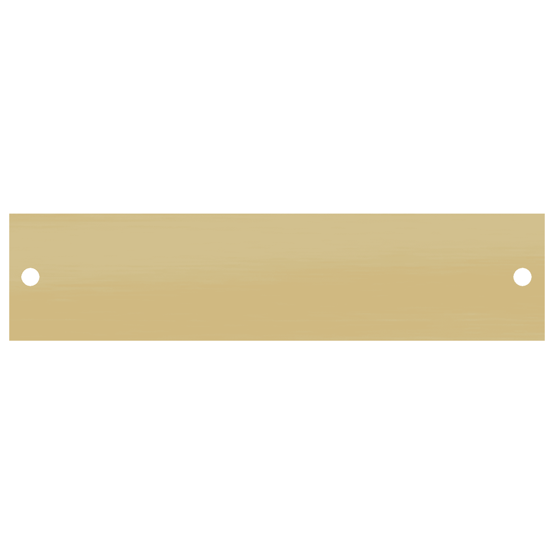 1 3/4" x 6" Brushed Gold Aluminum Plate with Two Holes