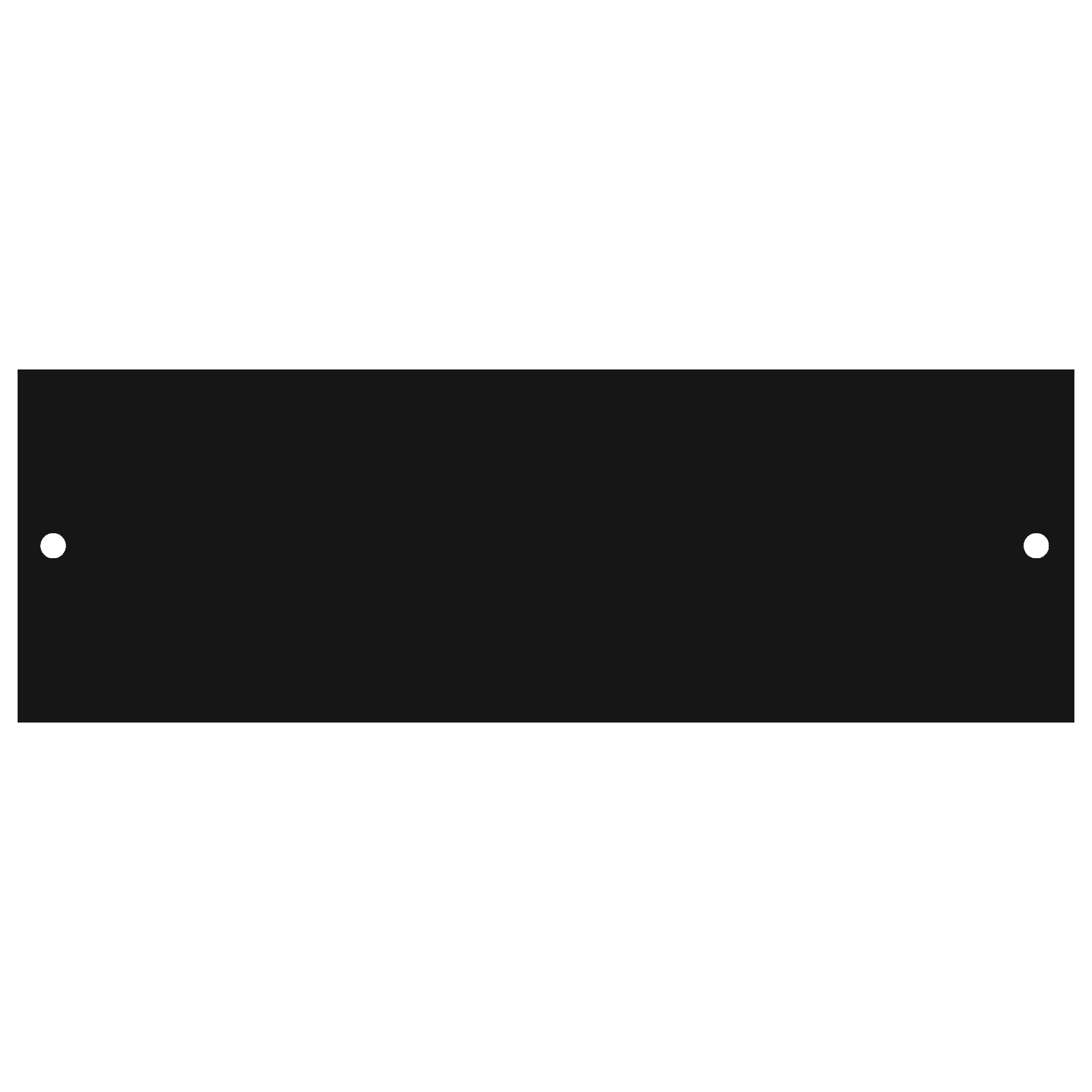 2 3/8" x 6 3/4" Black Brass Plate with Two Holes