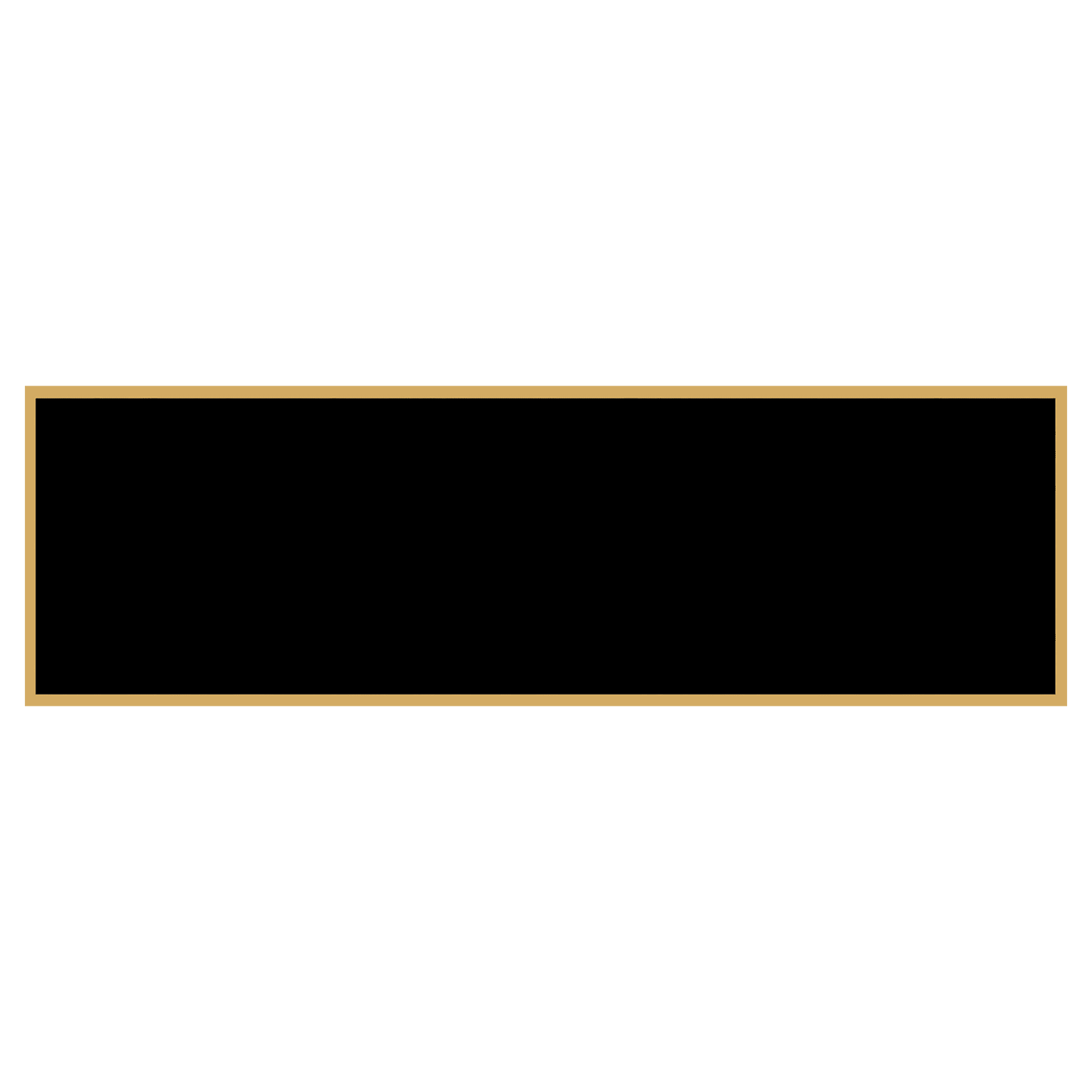 1 3/8" x 4 1/4" Black Laserable Brass Plaque Plate with Gold Border