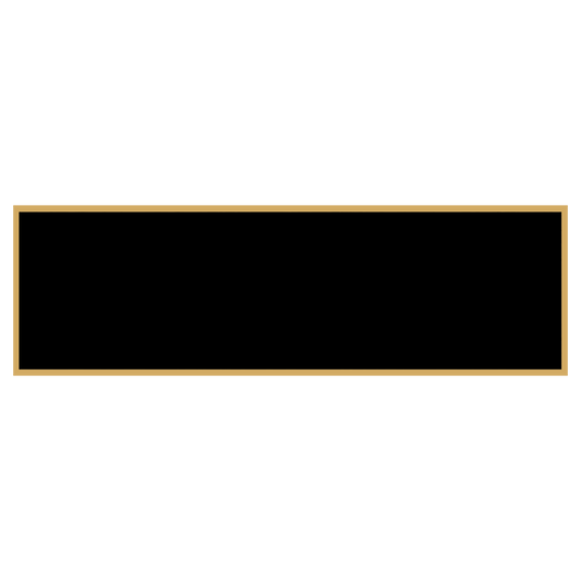 1 3/8" x 4 1/4" Black Laserable Brass Plaque Plate with Gold Border