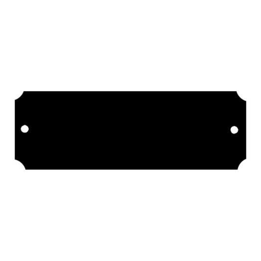 1" x 2" Laserable Black Brass Plate with Notched Corners and Two Holes