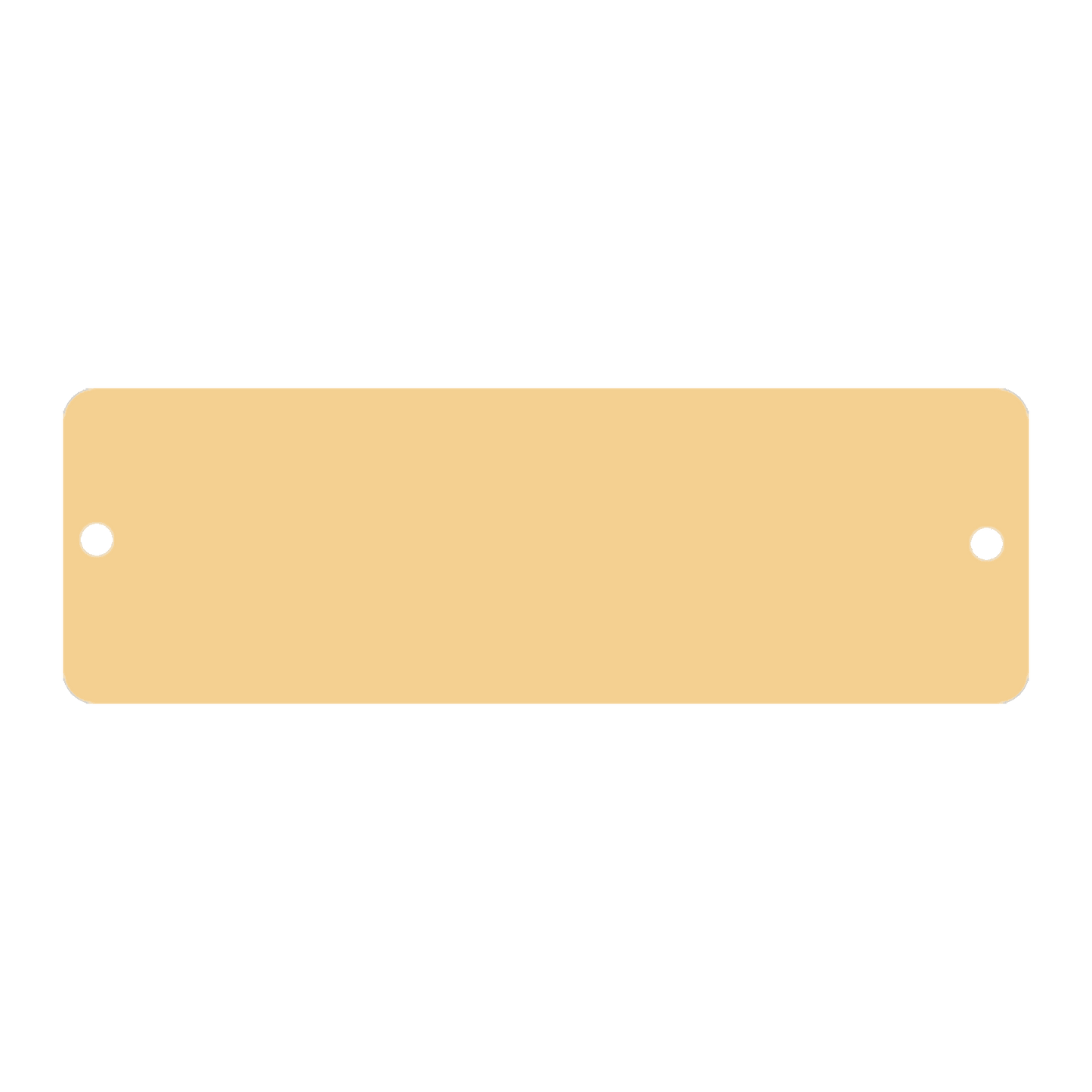 1" x 3 1/4" Brushed Gold Brass Plate with Rounded Corners and Two Holes