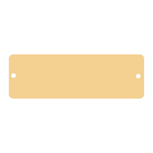 1" x 3 1/4" Brushed Gold Brass Plate with Rounded Corners and Two Holes