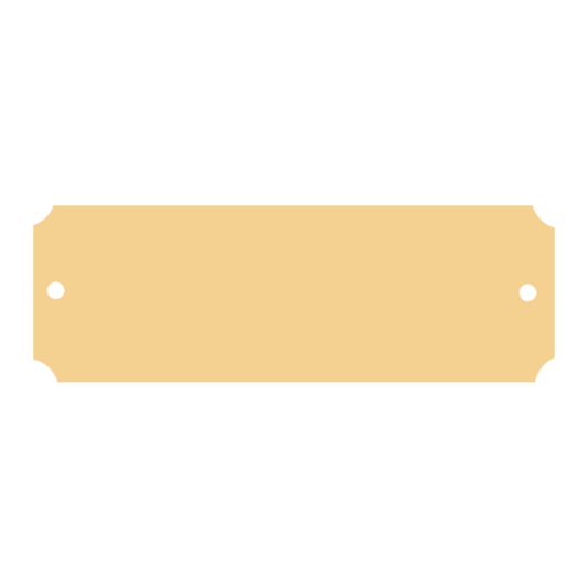 1" x 3" Brushed Gold Brass Plate with Notched Corners and Two Hol es