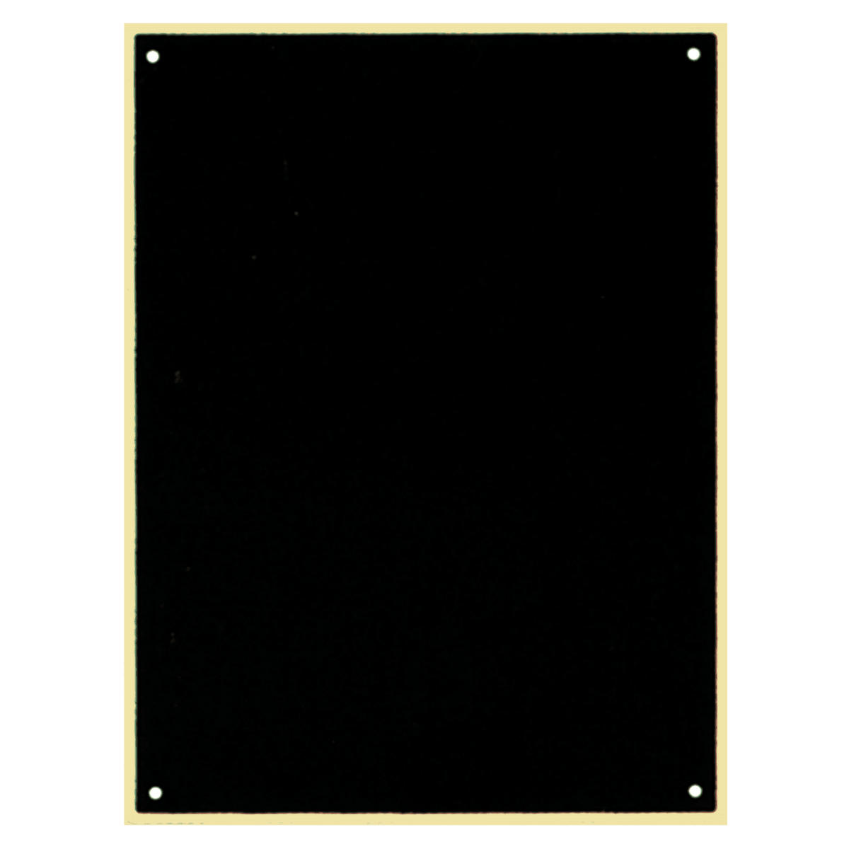 4" x 9" Black Laserable Brass Plate with Thin Gold Border and 4 Holes