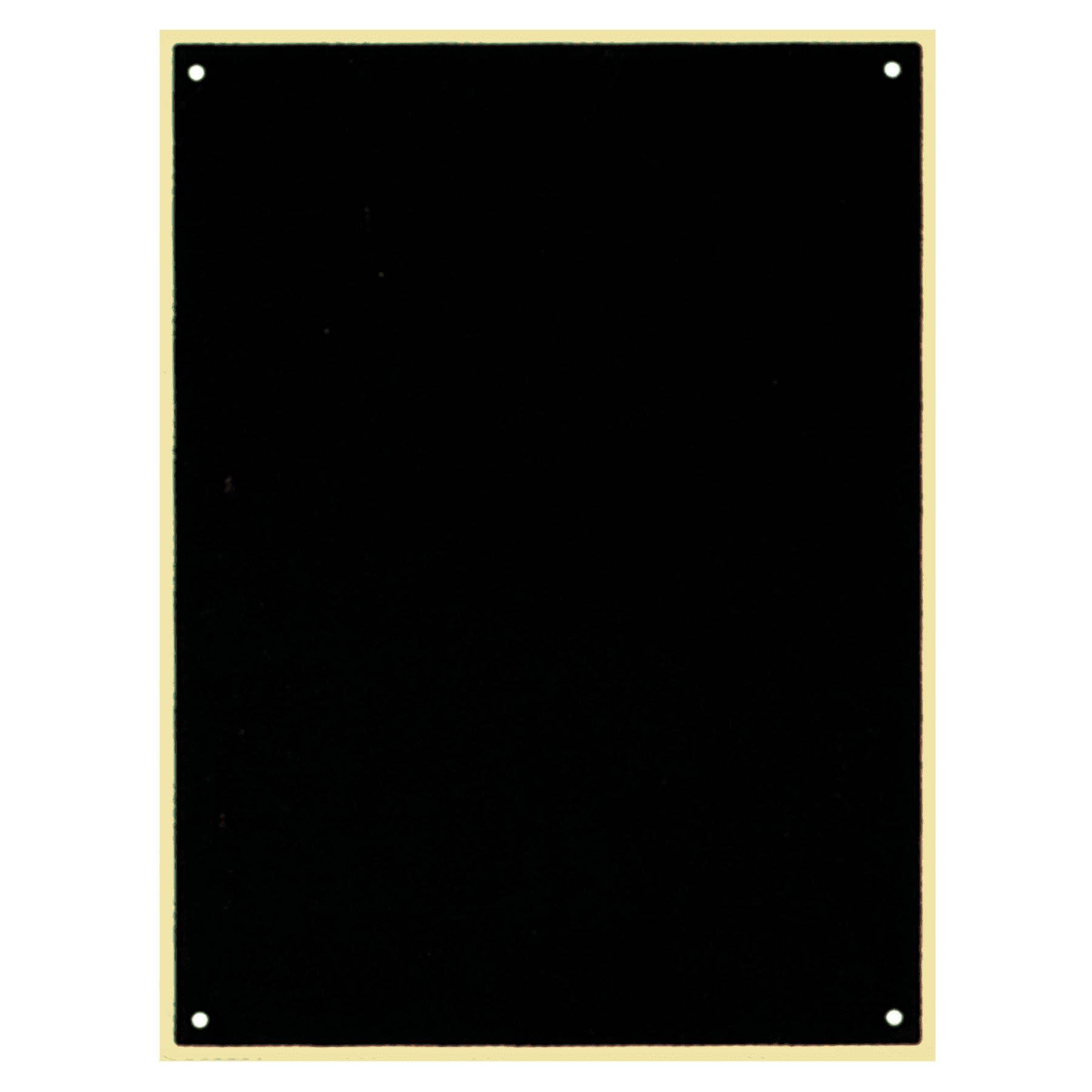 4" x 9" Black Laserable Brass Plate with Thin Gold Border and 4 Holes