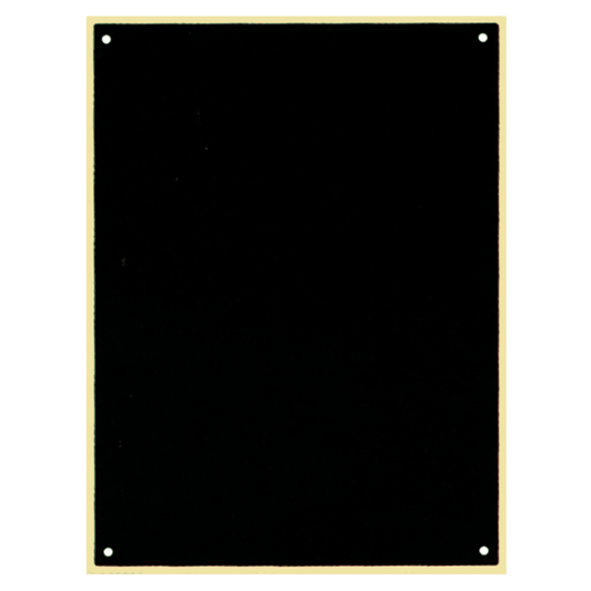 4" x 9" Black Laserable Brass Plate with Thin Gold Border and 4 Holes