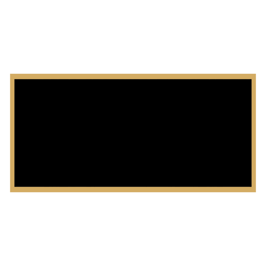1 1/4" x 2 1/2" Black Laserable Brass Plaque Plate with Gold Border