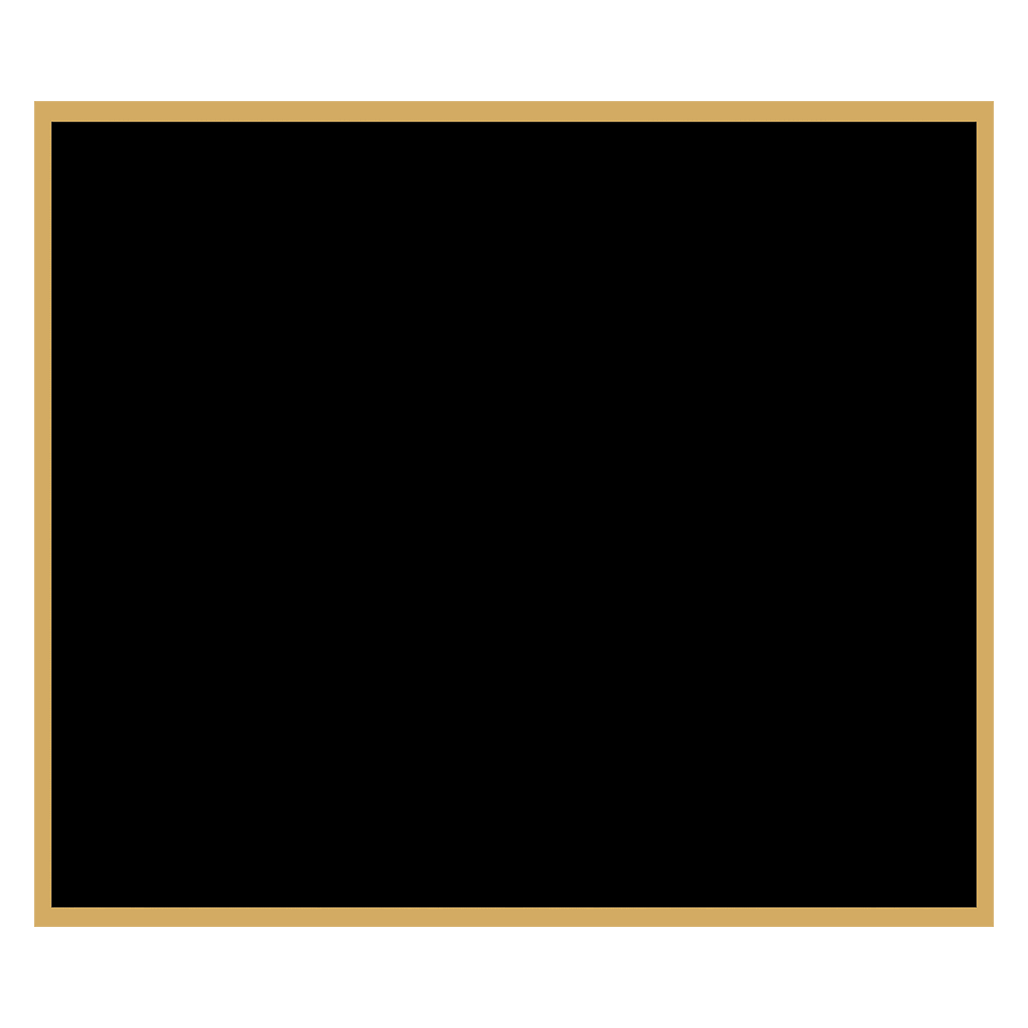 2 1/2" x 2 7/8" Black Laserable Brass Plaque Plate with Gold Border