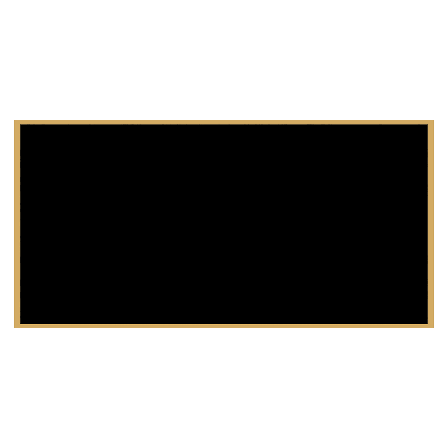 1 1/2" x 3" Black Laserable Brass Plaque Plate with Gold Border