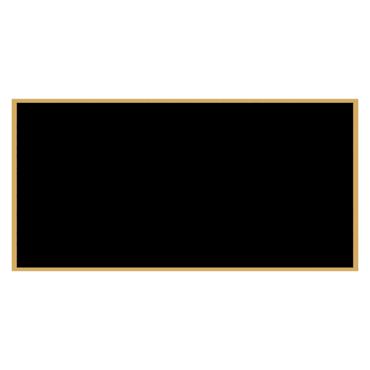 1 1/2" x 3" Black Laserable Brass Plaque Plate with Gold Border