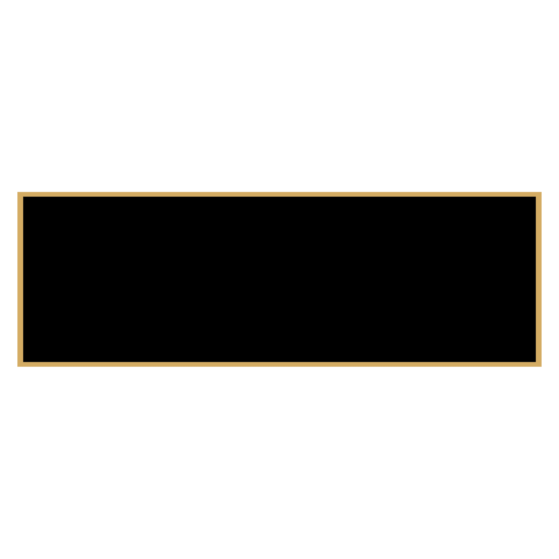 1 1/16" x 3 1/16" Black Laserable Brass Plaque Plate with Gold Border