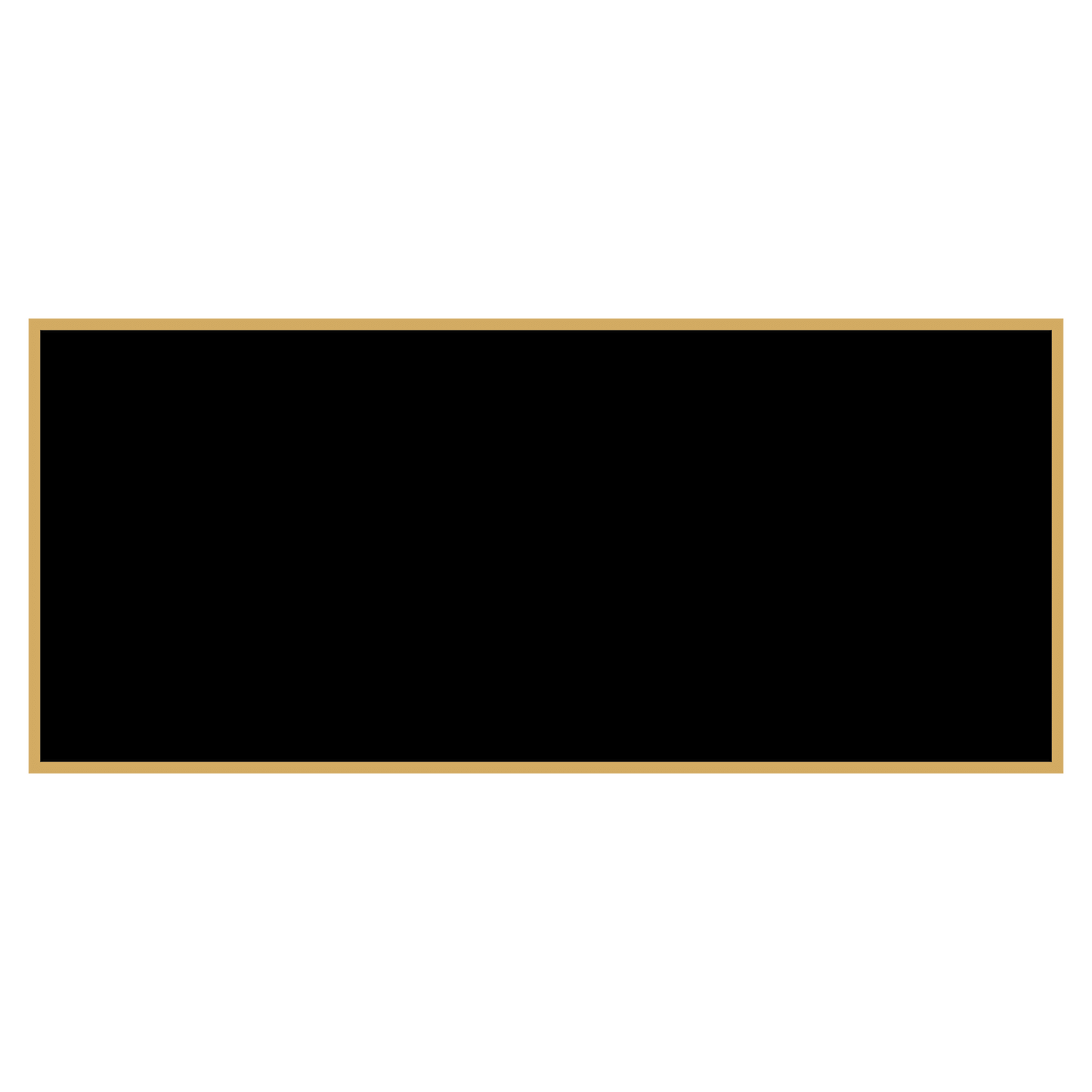 1 5/8" x 3 5/8" Black Laserable Brass Plaque Plate with Gold Border