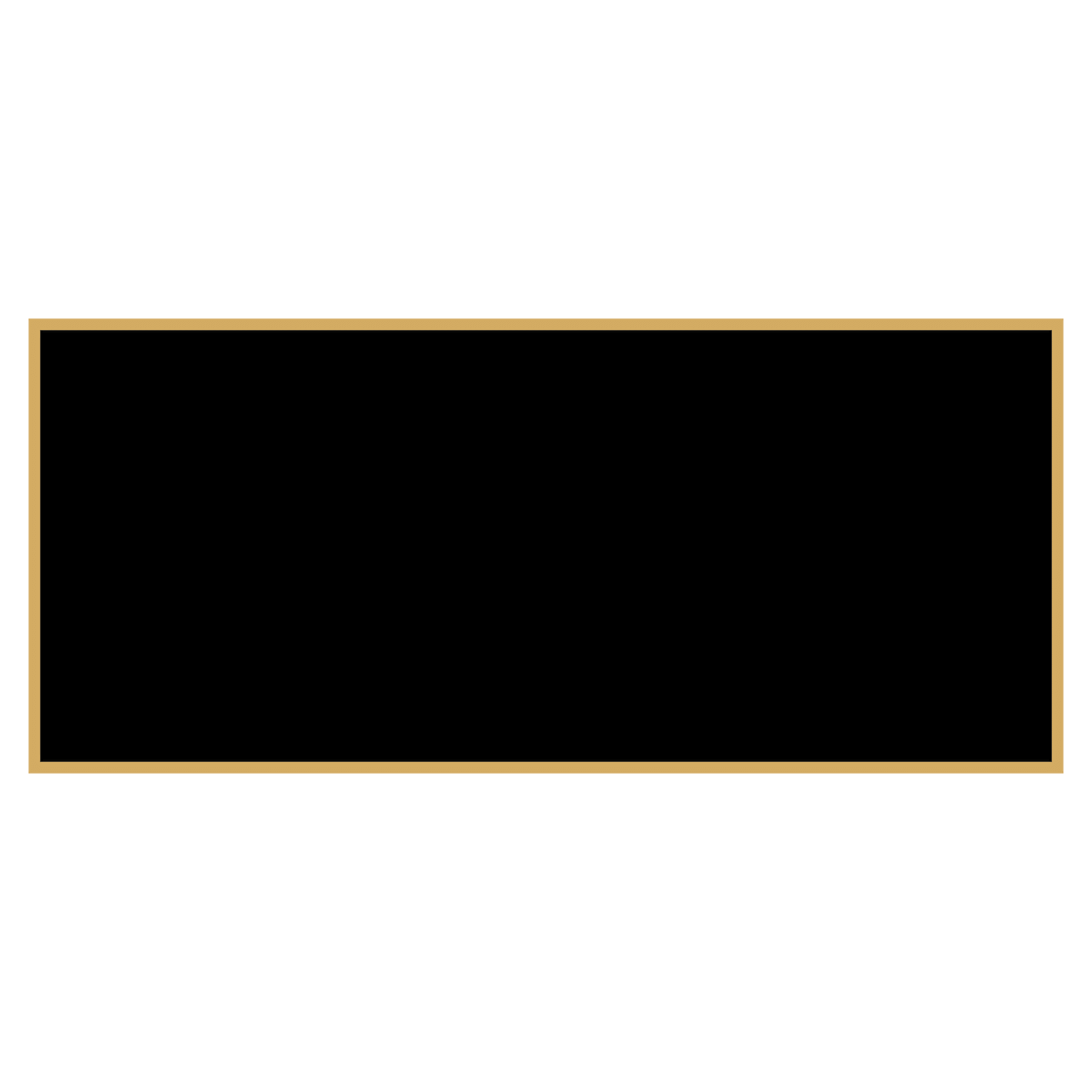 1 5/8" x 3 5/8" Black Laserable Brass Plaque Plate with Gold Border