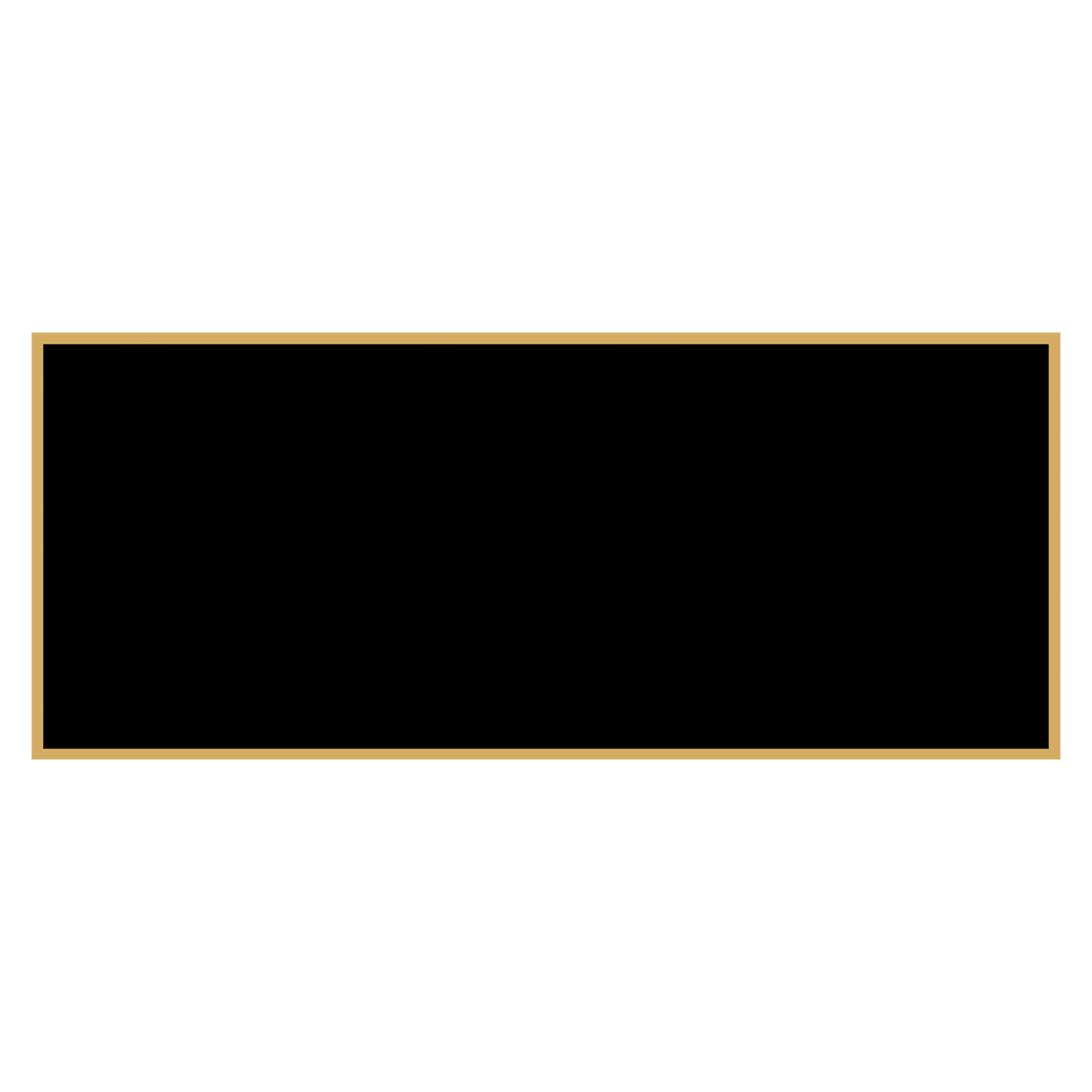 1 3/8" x 3 1/4" Black Laserable Brass Plaque Plate with Gold Border