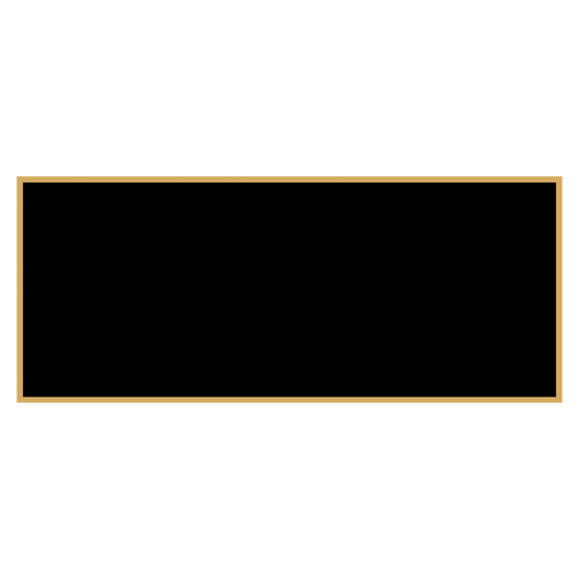 1 3/8" x 3 1/4" Black Laserable Brass Plaque Plate with Gold Border