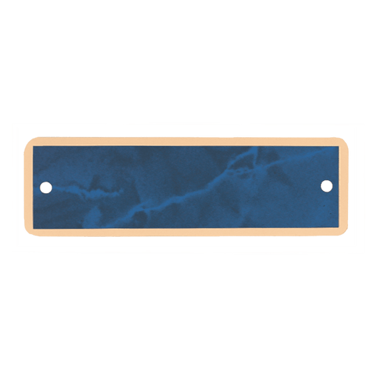 1" x 3 1/4" Sapphire Marble Plate with Gold Border and Two Holes