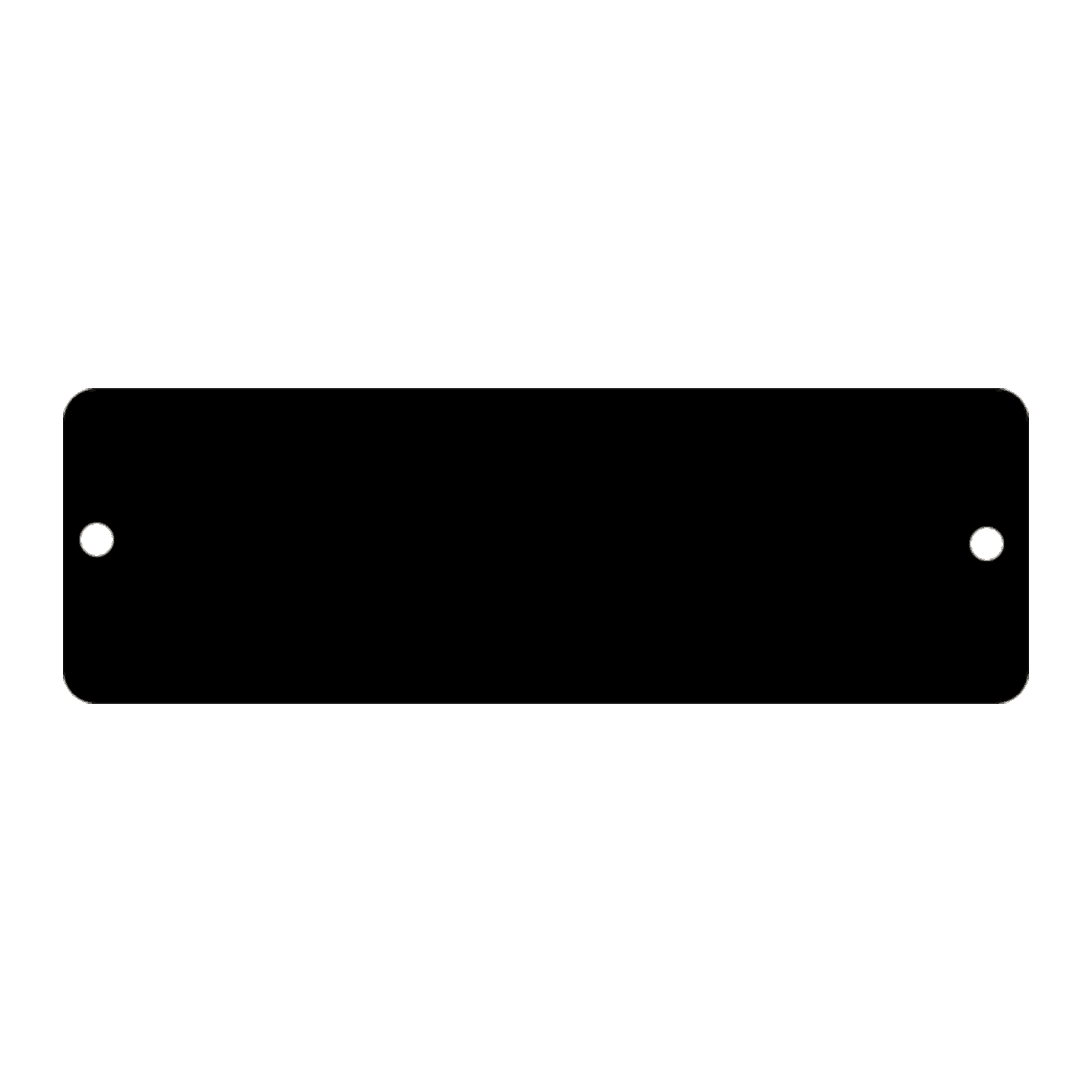 1" x 3" Laserable Black Brass Plate with Rounded Corners and Two Holes