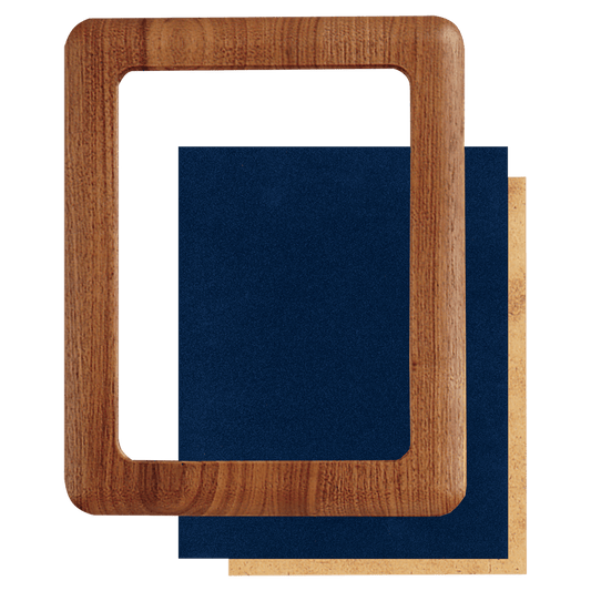 12" x 15" American Walnut Airflyte Frame with Blue Velour Backing