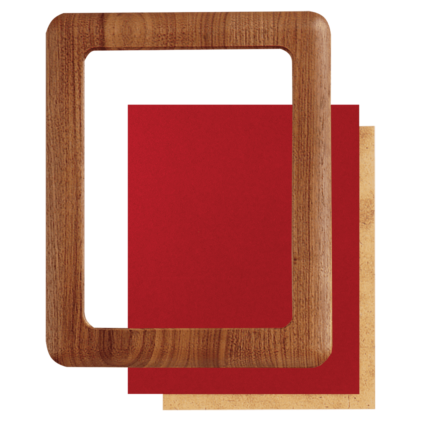 14" x 17" American Walnut Airflyte Frame Kit with Red Velour Backing