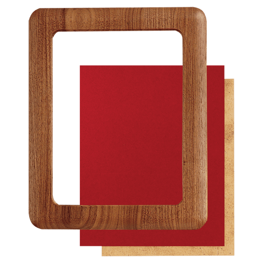 14" x 17" American Walnut Airflyte Frame Kit with Red Velour Backing