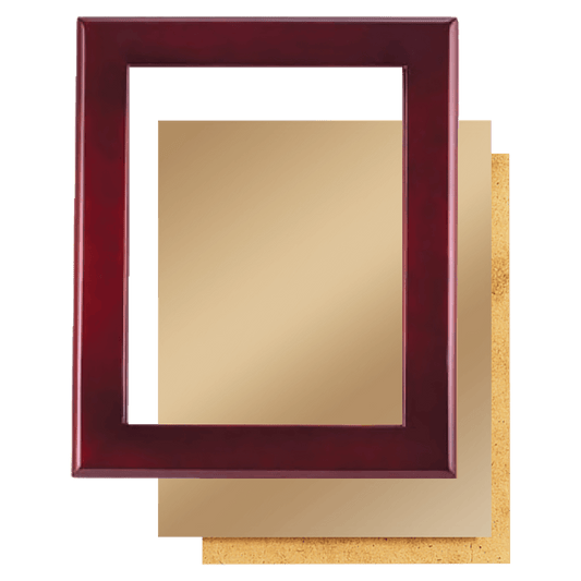 Rosewood Piano Finish Frame Kit with Brushed Gold Metal Backing