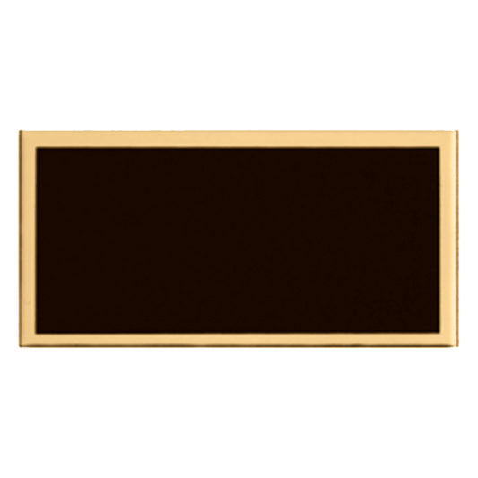 1 1/2" x 3" Laserable Gold Aluminum Black Plate with Gold Border
