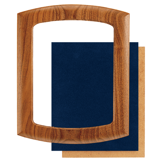 14" x 17" American Walnut Frame with Arched Top and Bottom and Blue Velour Backing