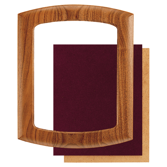 14" x 17" American Walnut Frame with Arched Top and Bottom and Maroon Velour Backing