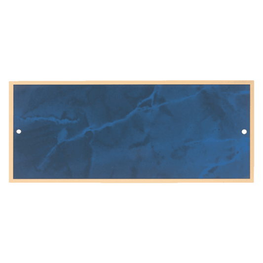 3 1/2" x 10 1/8" Sapphire Marble Plate with Gold Border and Two Holes